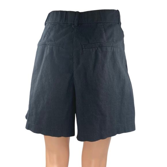 Abercrombie & Fitch Women's Black Pleated High Waist Wide Leg Bermuda Shorts S - Picture 3 of 5